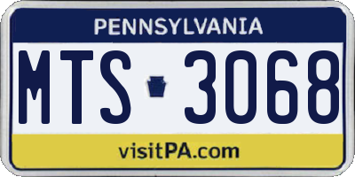 PA license plate MTS3068