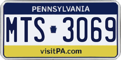 PA license plate MTS3069