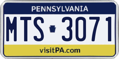 PA license plate MTS3071