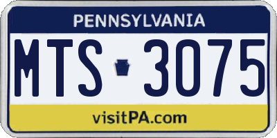 PA license plate MTS3075