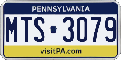 PA license plate MTS3079