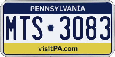 PA license plate MTS3083