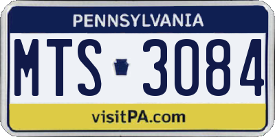 PA license plate MTS3084