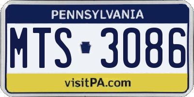 PA license plate MTS3086