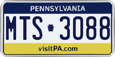 PA license plate MTS3088