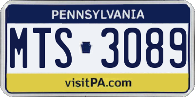 PA license plate MTS3089
