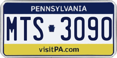 PA license plate MTS3090