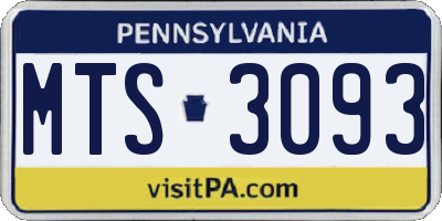 PA license plate MTS3093