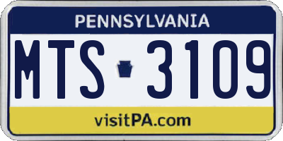 PA license plate MTS3109