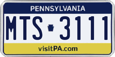 PA license plate MTS3111