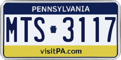 PA license plate MTS3117