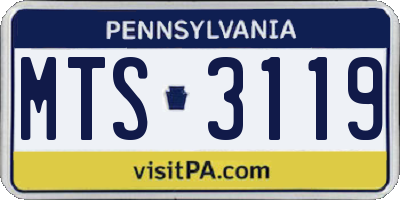 PA license plate MTS3119