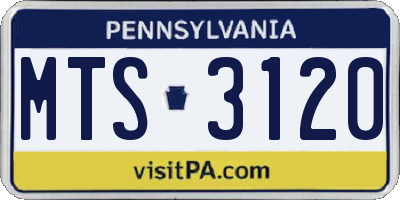 PA license plate MTS3120