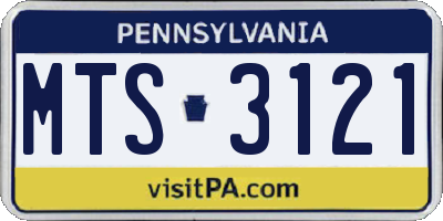 PA license plate MTS3121