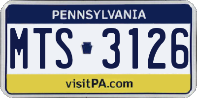 PA license plate MTS3126