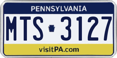 PA license plate MTS3127