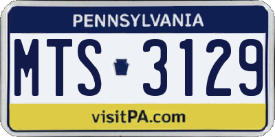 PA license plate MTS3129