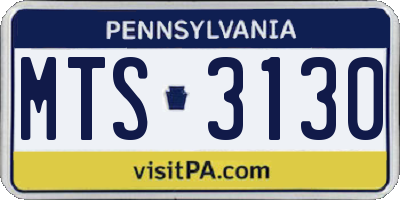 PA license plate MTS3130