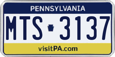 PA license plate MTS3137