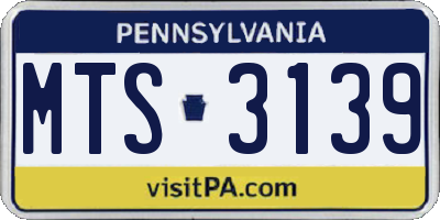 PA license plate MTS3139