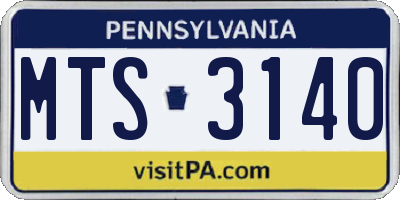 PA license plate MTS3140