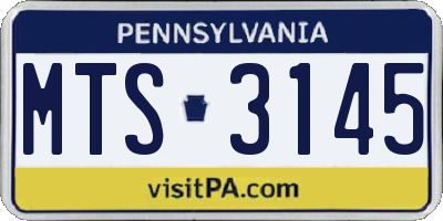 PA license plate MTS3145