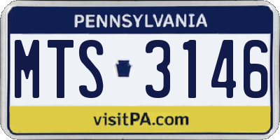 PA license plate MTS3146