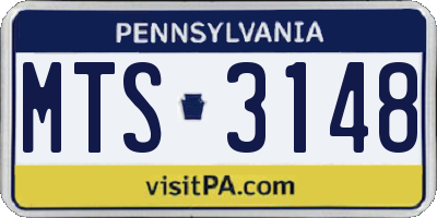 PA license plate MTS3148