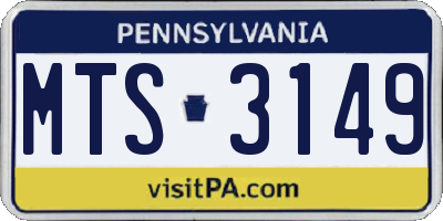 PA license plate MTS3149