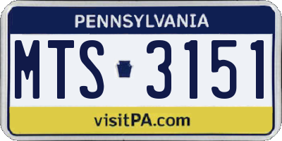 PA license plate MTS3151