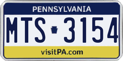 PA license plate MTS3154