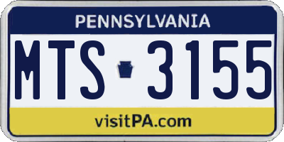PA license plate MTS3155