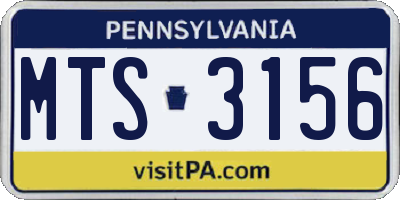 PA license plate MTS3156