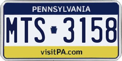 PA license plate MTS3158