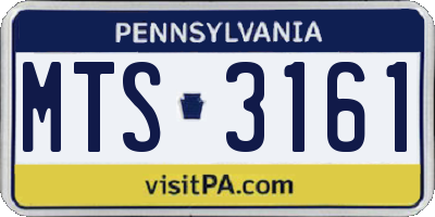 PA license plate MTS3161