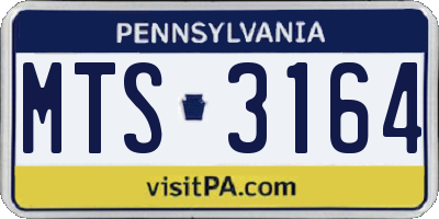 PA license plate MTS3164