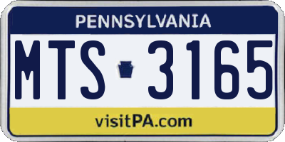 PA license plate MTS3165