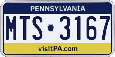 PA license plate MTS3167