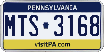 PA license plate MTS3168