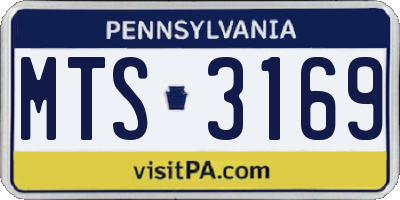 PA license plate MTS3169