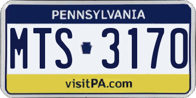 PA license plate MTS3170