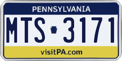PA license plate MTS3171