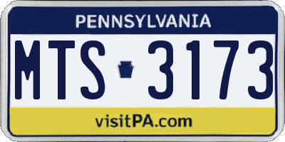 PA license plate MTS3173
