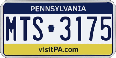 PA license plate MTS3175