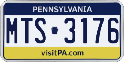 PA license plate MTS3176