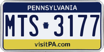 PA license plate MTS3177