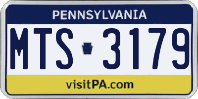 PA license plate MTS3179