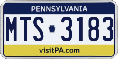 PA license plate MTS3183