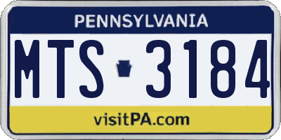 PA license plate MTS3184