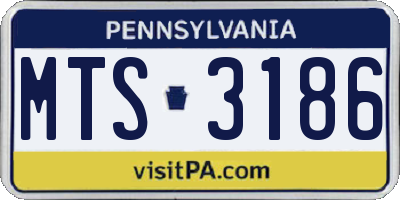 PA license plate MTS3186